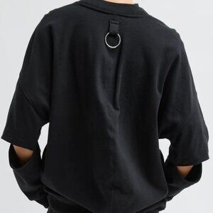 Tibi Cocoon Crewneck Sweatshirt in Black size Small